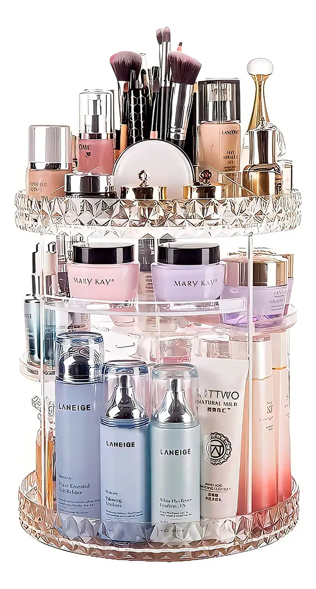Organizador Acrílico Para Maquillaje Cosmético Giratorio 360