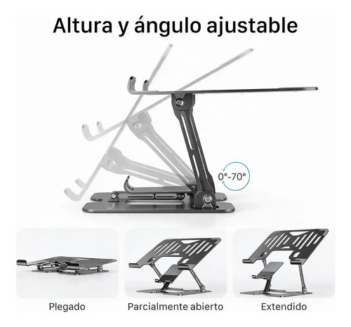 Soporte Base Notebook Y Celular Linkon Ajustable Hasta 17  -